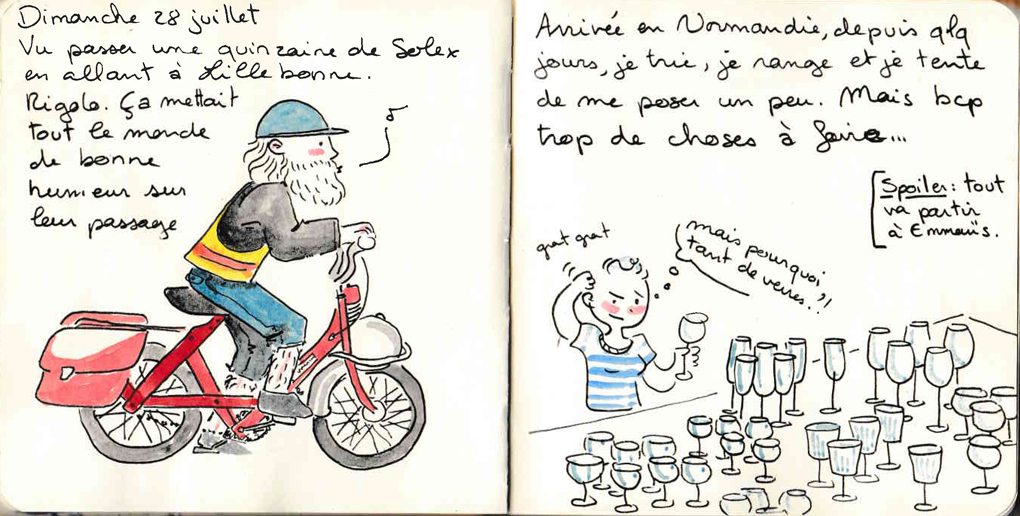 Solex et tri de verres pour Emmaus.