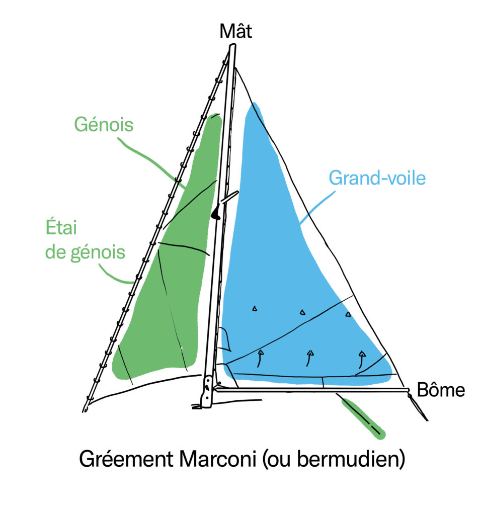 illustration voilier marconi