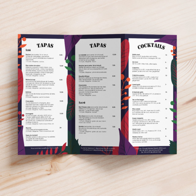 La Barge - Menu intérieur ouvert La Barge - Menu intérieur ouvert