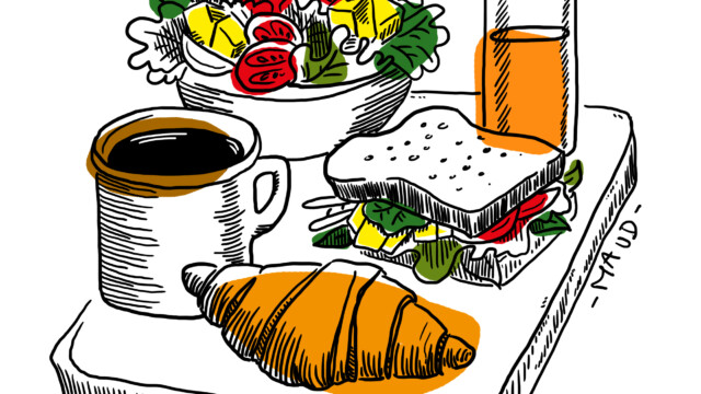 Fanny Havas, test pour une illustration sur le brunch en mer